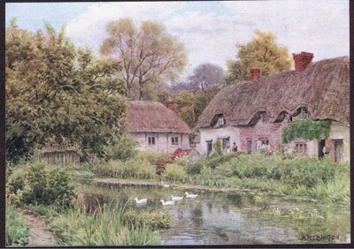 Cottages bij Lake, Nr Salisbury, Wiltshire, uit The Cottages and the Village Life of Rural England gepubliceerd door Dent & Sons Limited, 1912 door Alfred Robert Quinton